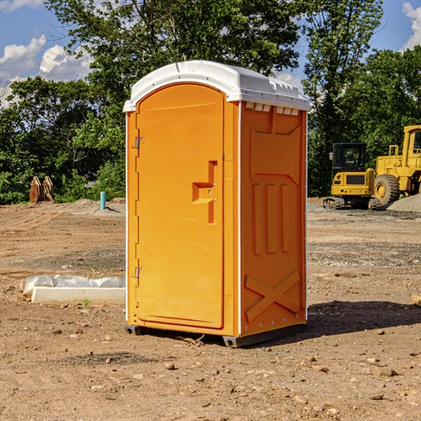 how often are the porta potties cleaned and serviced during a rental period in Mayflower Village California